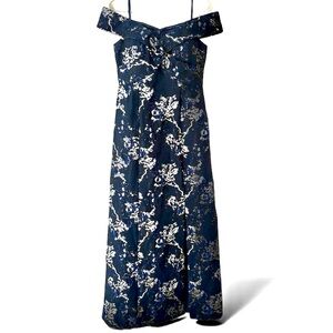 Aiden Maddox blue silver jacquard gown